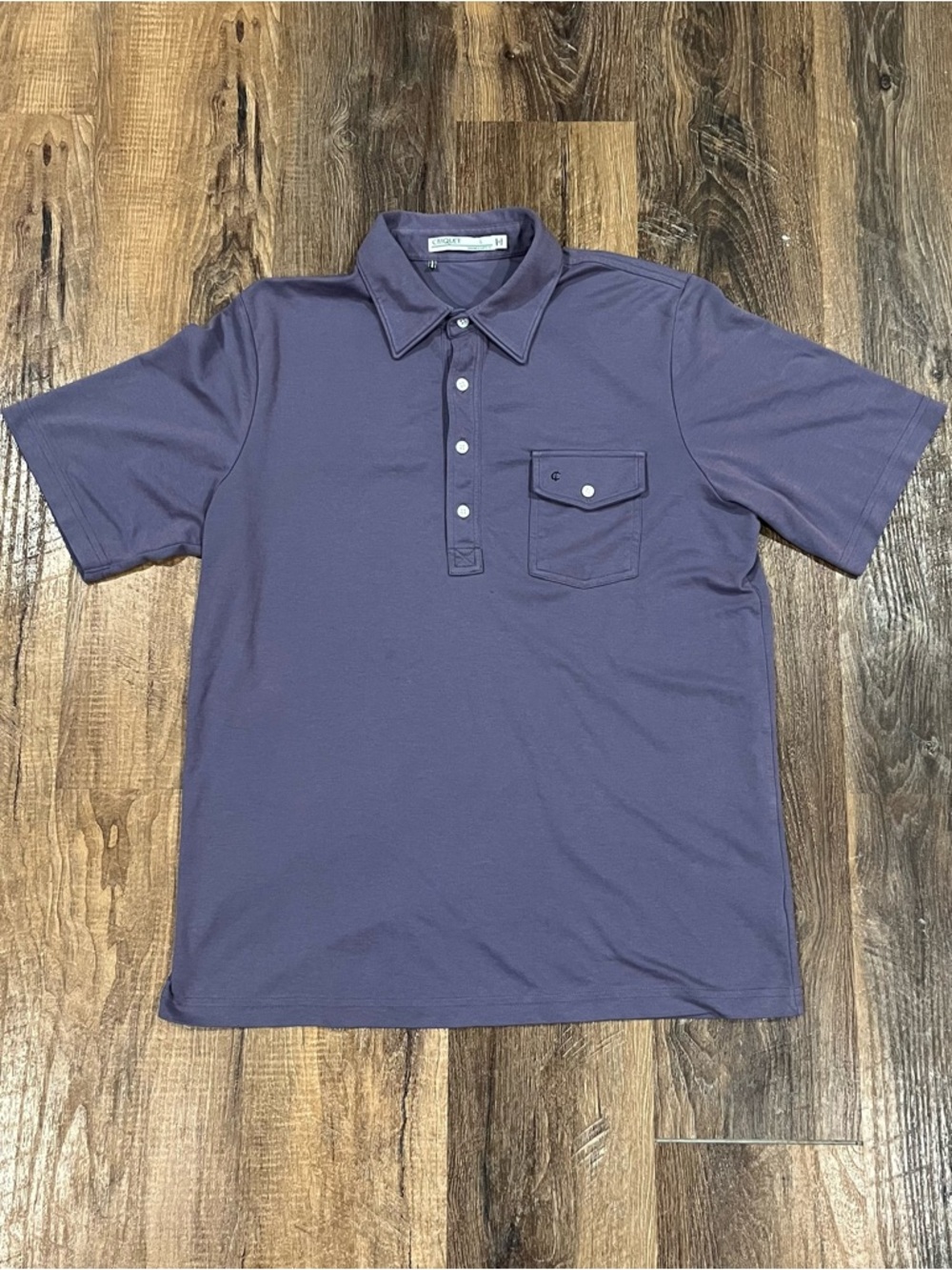 CRIQUET - Polo Shirt Mens PURPLE Pique Pocket Logo Golf Casual - LARGE